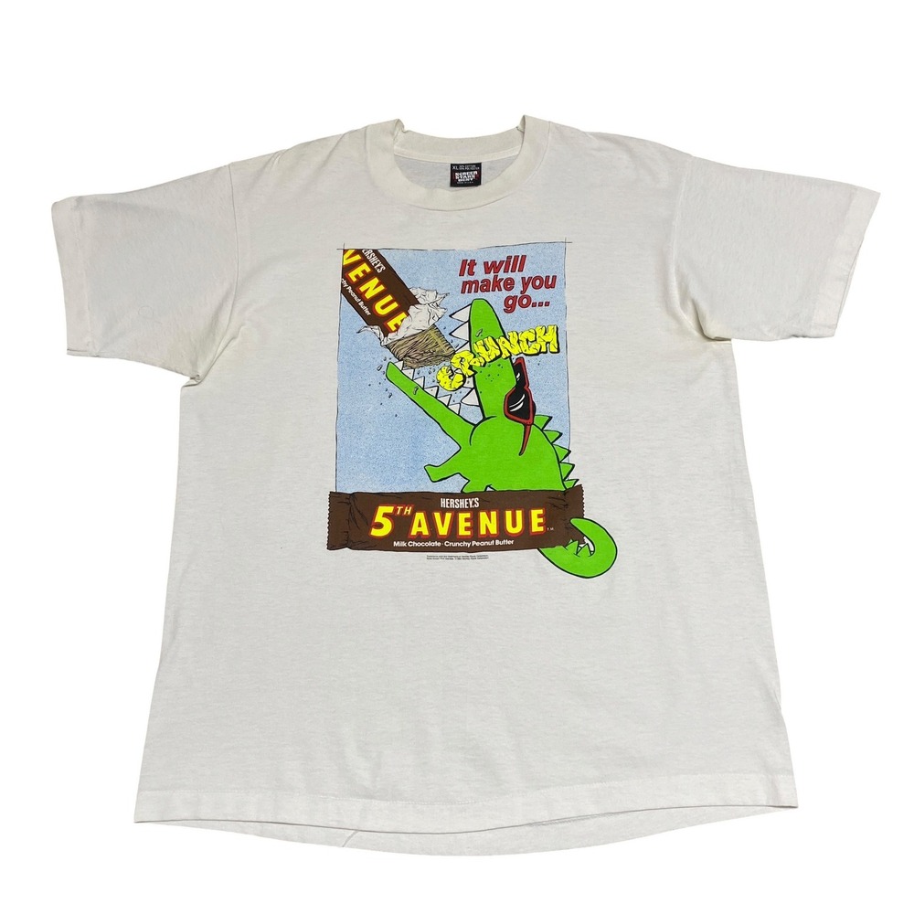 Vintage 1992 Hershey's 5th Avenue White T-Shirt